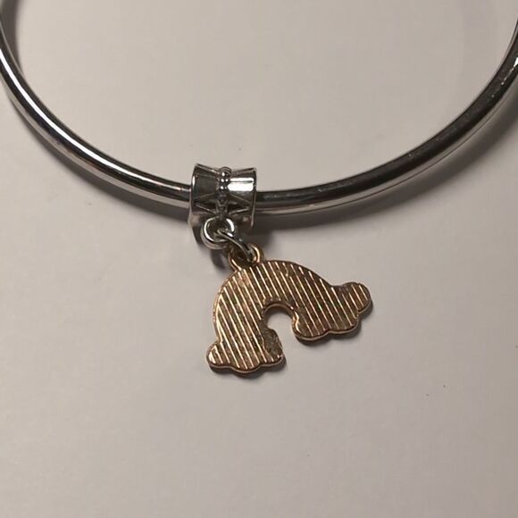 Silver with Enamel Rainbow and Clouds Charm for Pandora Style Bracelet - Picture 2 of 2